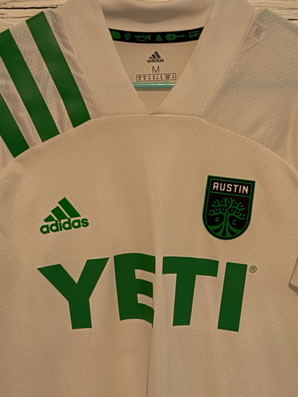 adidas Austin FC White & Green Soccer Jersey with YETI Sponsor - Picture 2 of 3